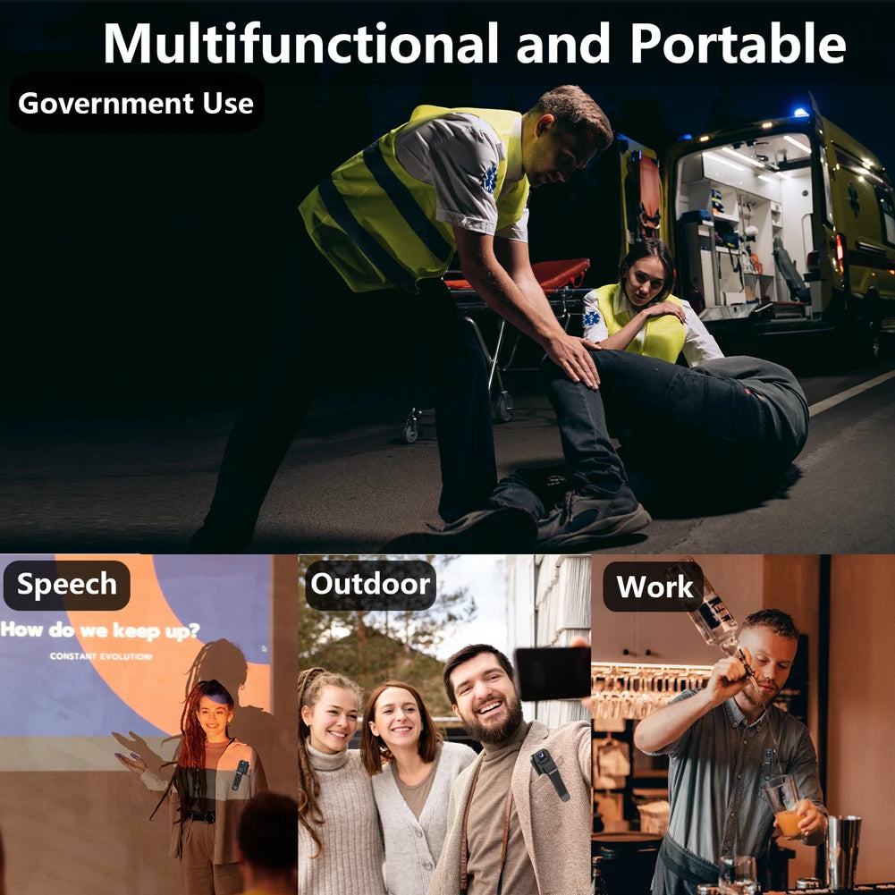 HD 1080P  Body Cam Motion Detection Mini Camera with Back Clip Infrared Night Vision Miniature Camcorder Small Body Camera