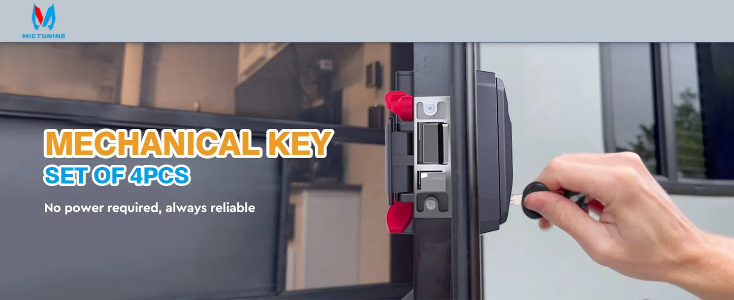 MICTUNING Keyless RV Door Lock,Multiple Unlocking Methods,Remote Key Range Up to 50FT, Heavy Duty Steel Waterproof For Campers