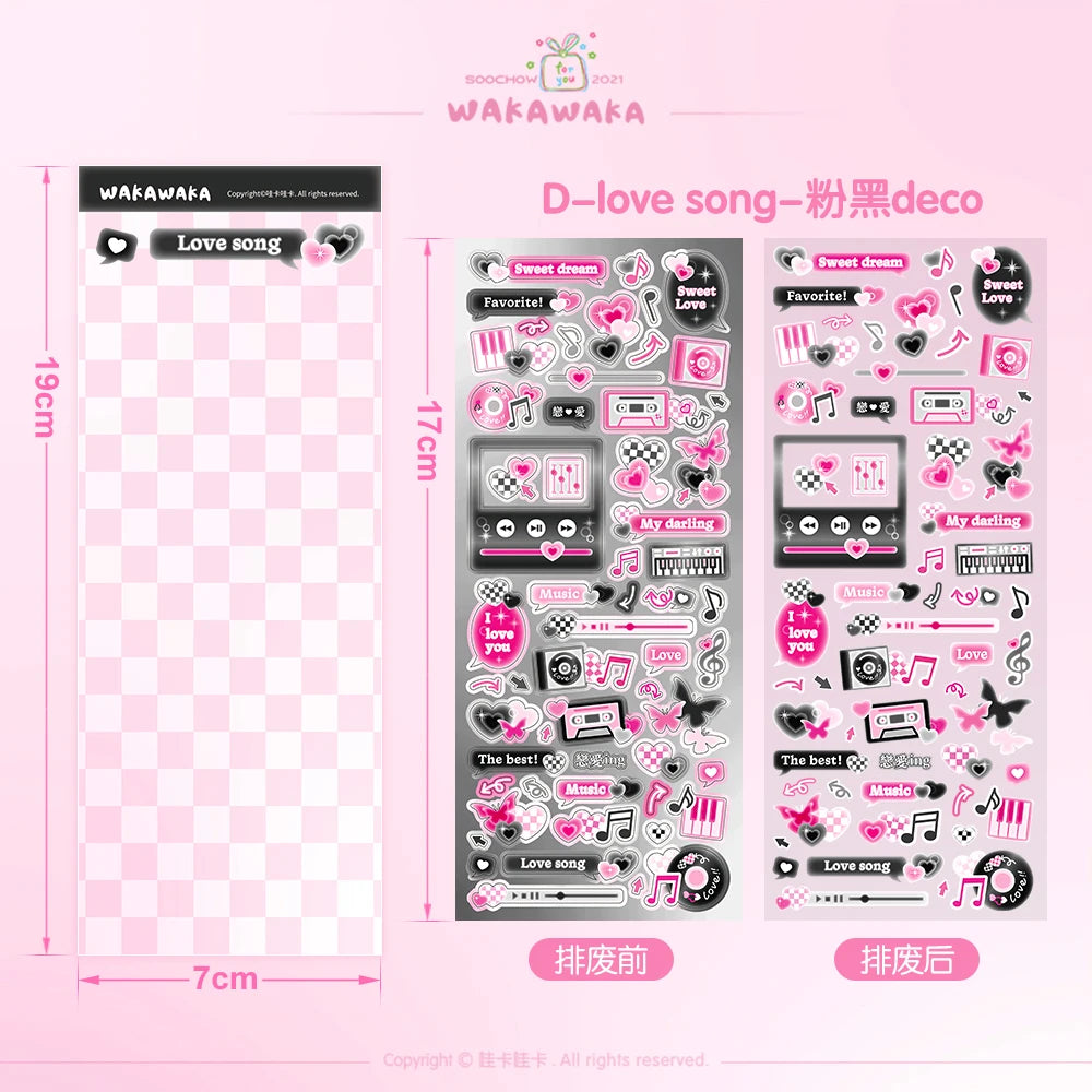 SCRAPBOOK Music Decorative STICKER Korean DIY Phone Luggage Motorcycle Laptop Flakes Idol Card Deco Sticker