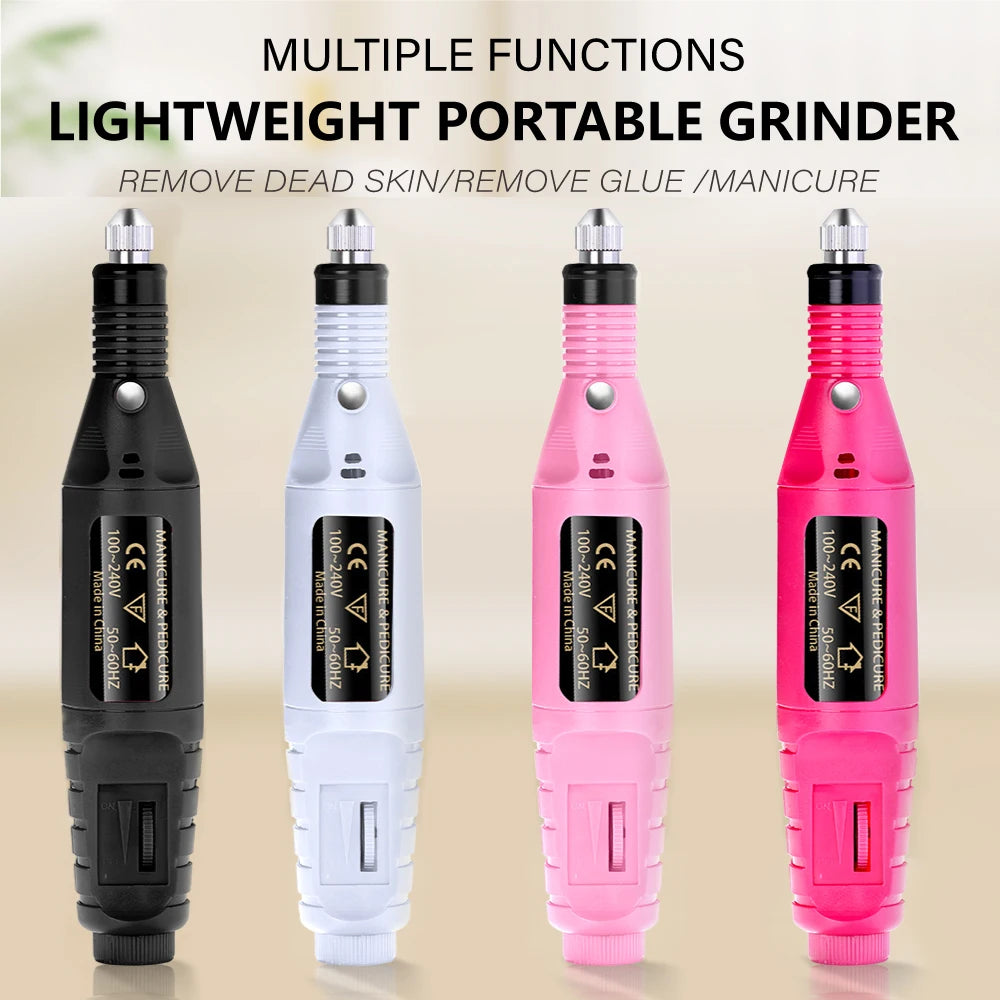 Electric Nail Sander Set Nail Drill Machine Grinding Equipment Milling Cutter For Manicure Pedicure Strong Polishing Tools