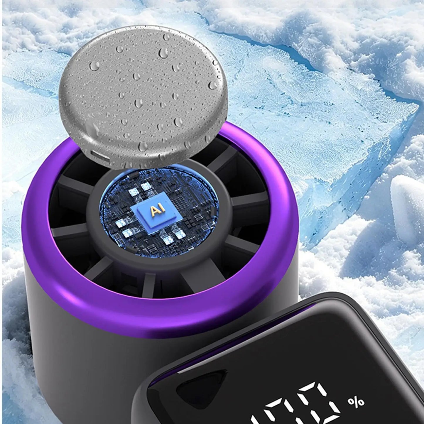 Travel Hand Fan Foldable 5 Speed Adjustable LED Display Cooling Hand Fan For Women Kid Adults Backpacking Work Camping Fishing