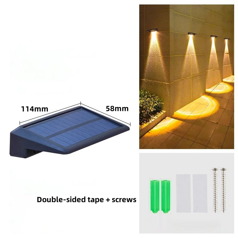4 LED Outdoor Solar Lamps Garden Waterproof Decorative Lighting Solar Power Lamp Balcony Fence Yard Ambient Sunlight Lights