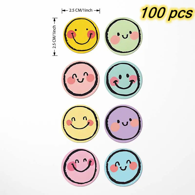 100-500pcs Teachers Reward Stickers for kids School Cute Toy Game Tag Thank You Stickers DIY Gift Sealing Label Stationery