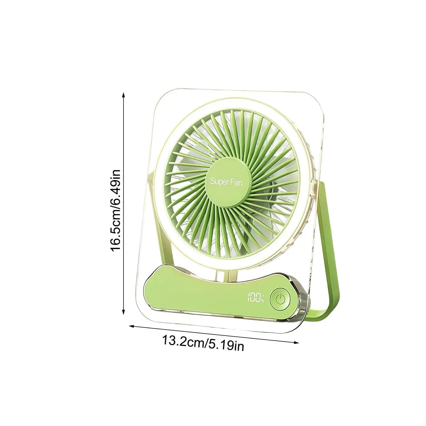 Travel Fan For Sleeping Long Lasting 5 Speeds Foldable LED Lights Device Portable Fan USB Rechargeable For Home Office Bedroom