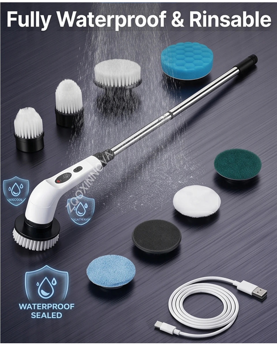 Cordless Household Spin Scrubber Kitchen Gadgets Hair Brushes Bathroom Broom Toilet  Multipurpose Cleaning Brush  Electric Mops