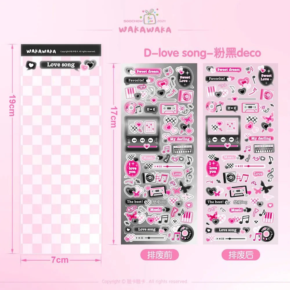 SCRAPBOOK Music Decorative STICKER Korean DIY Phone Luggage Motorcycle Laptop Flakes Idol Card Deco Sticker