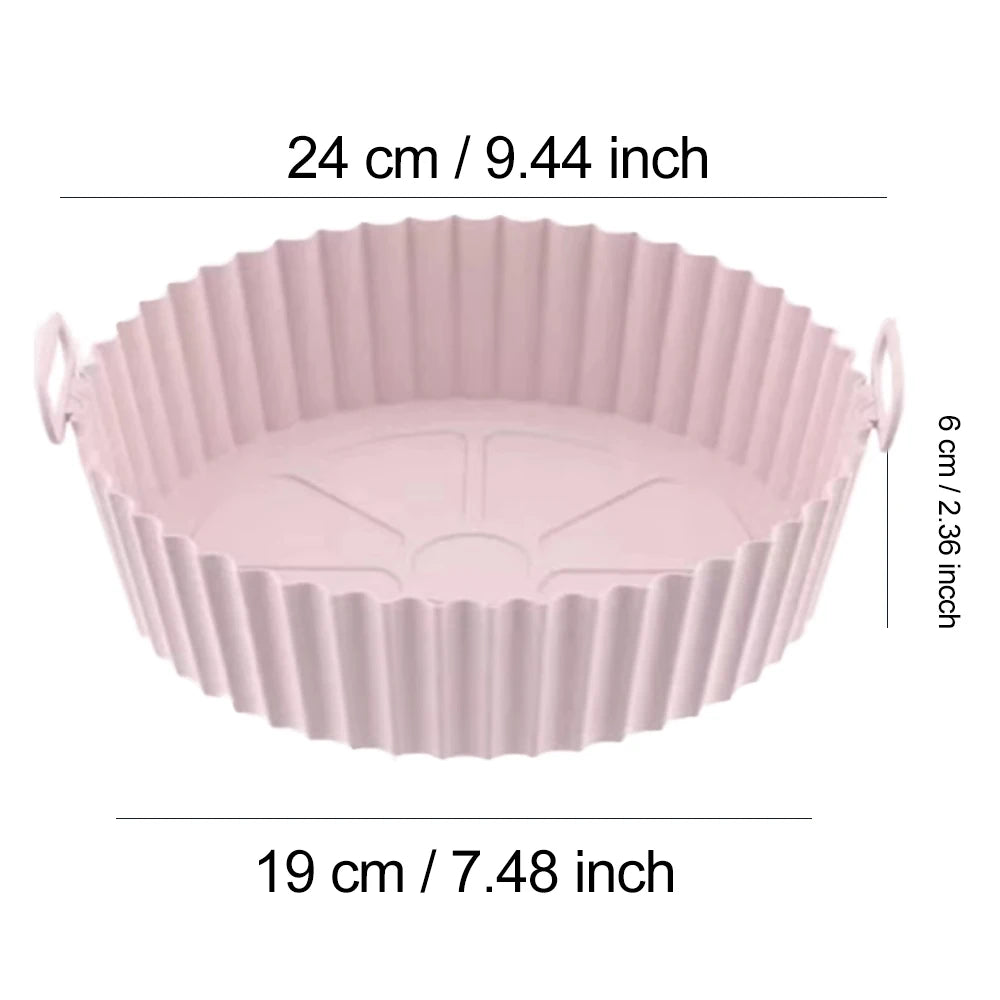 Silicone Air Fryer Liners Pot,Airfryer Basket Cooking Gadgets ,Reusable Baking Tray Non-stick Pizza Pan Oven Kitchen Accessories