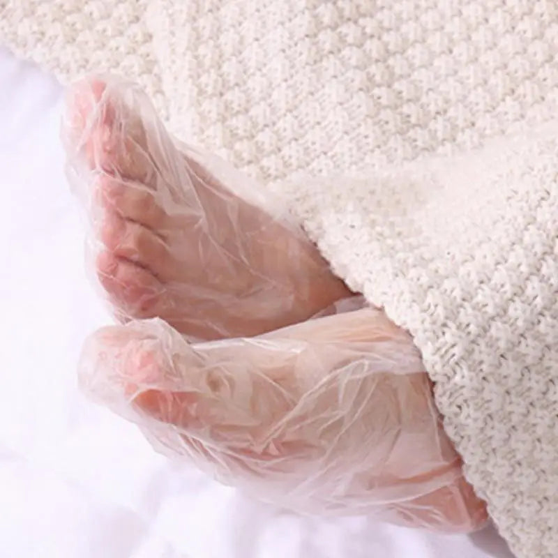 100/200Pcs Disposable Foot Moisturizing Socks Transprent Foot Bags PE Foot SPA Covers Callus Remover Feet Care Pedicure Tools
