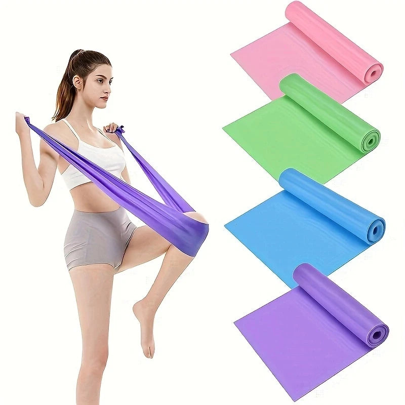 1/2/3/4/6pc Yoga Resistance Bands TPE Elastic Stretch Bands for Physical Therapy FitnessYoga Pilates Rehabilitation Stren