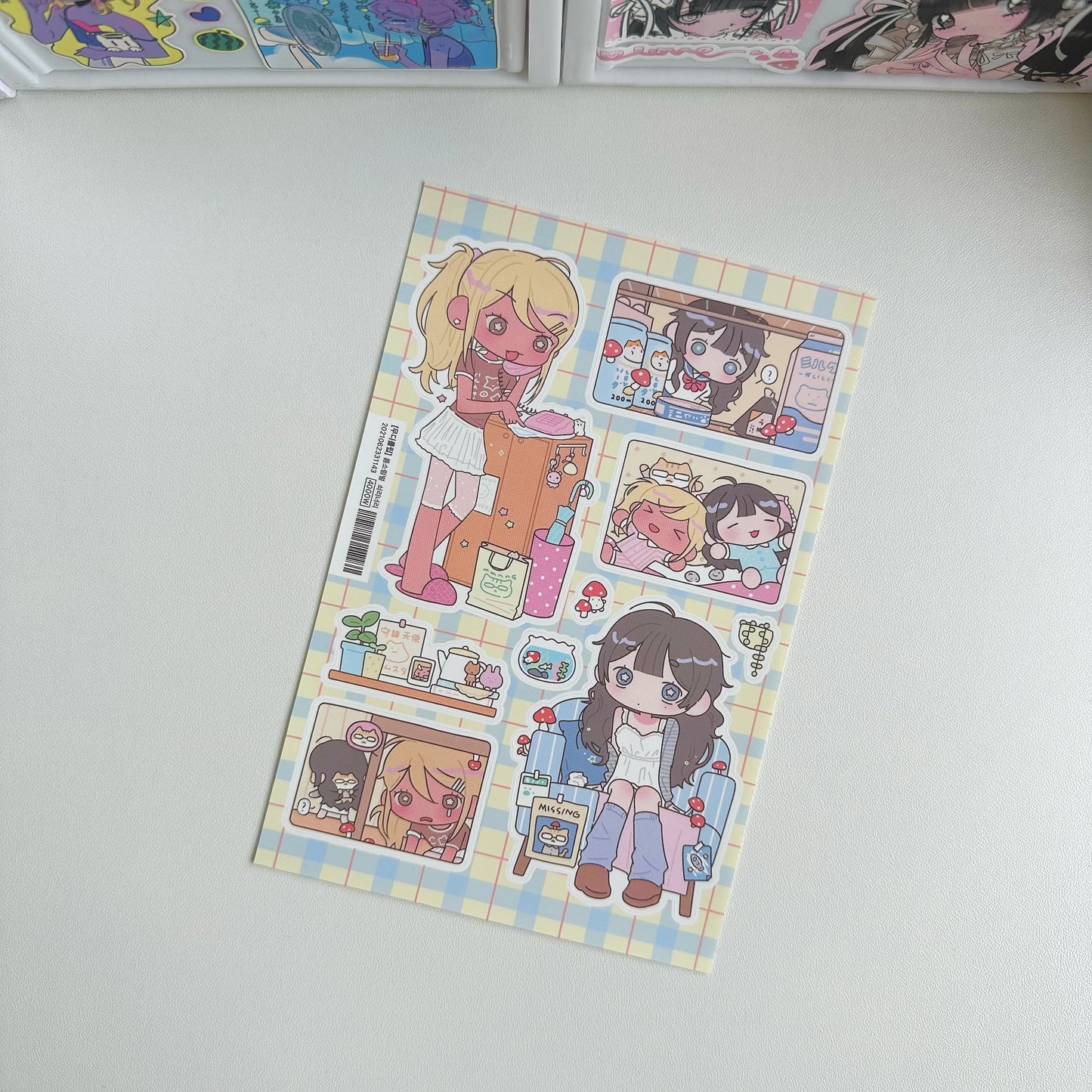 Korean Stickers Cute Sweet Cool Japanese Shibuya Girl Stickers Kawaii Character Stickers Handbook Diary Scrapbook DIY Stickers