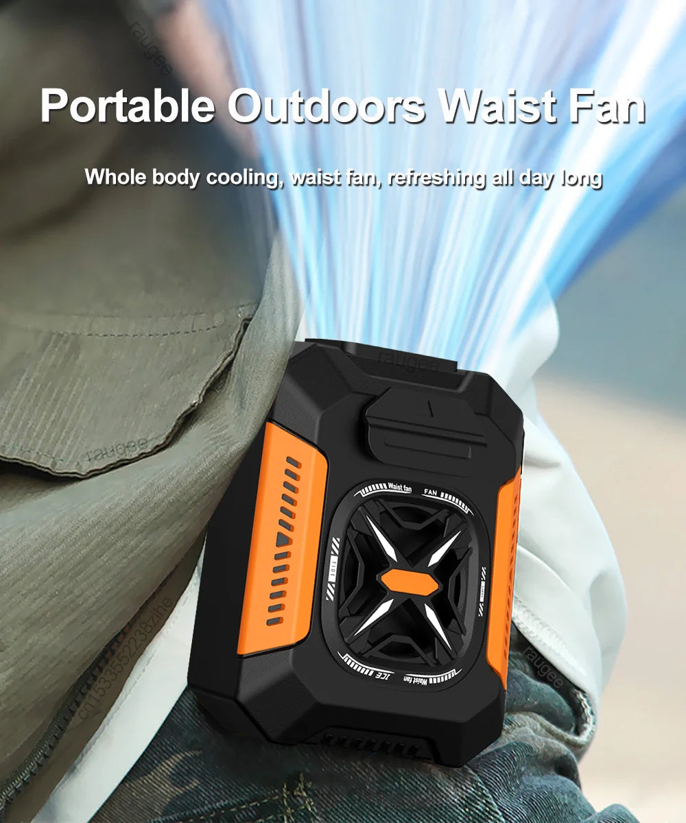 5000Mah Waist Fan Portable Hanging Neck Fan Wearable Shirt Fan With 3 Speed Personal Cool Clip Belt Fan For Outdoor Travel