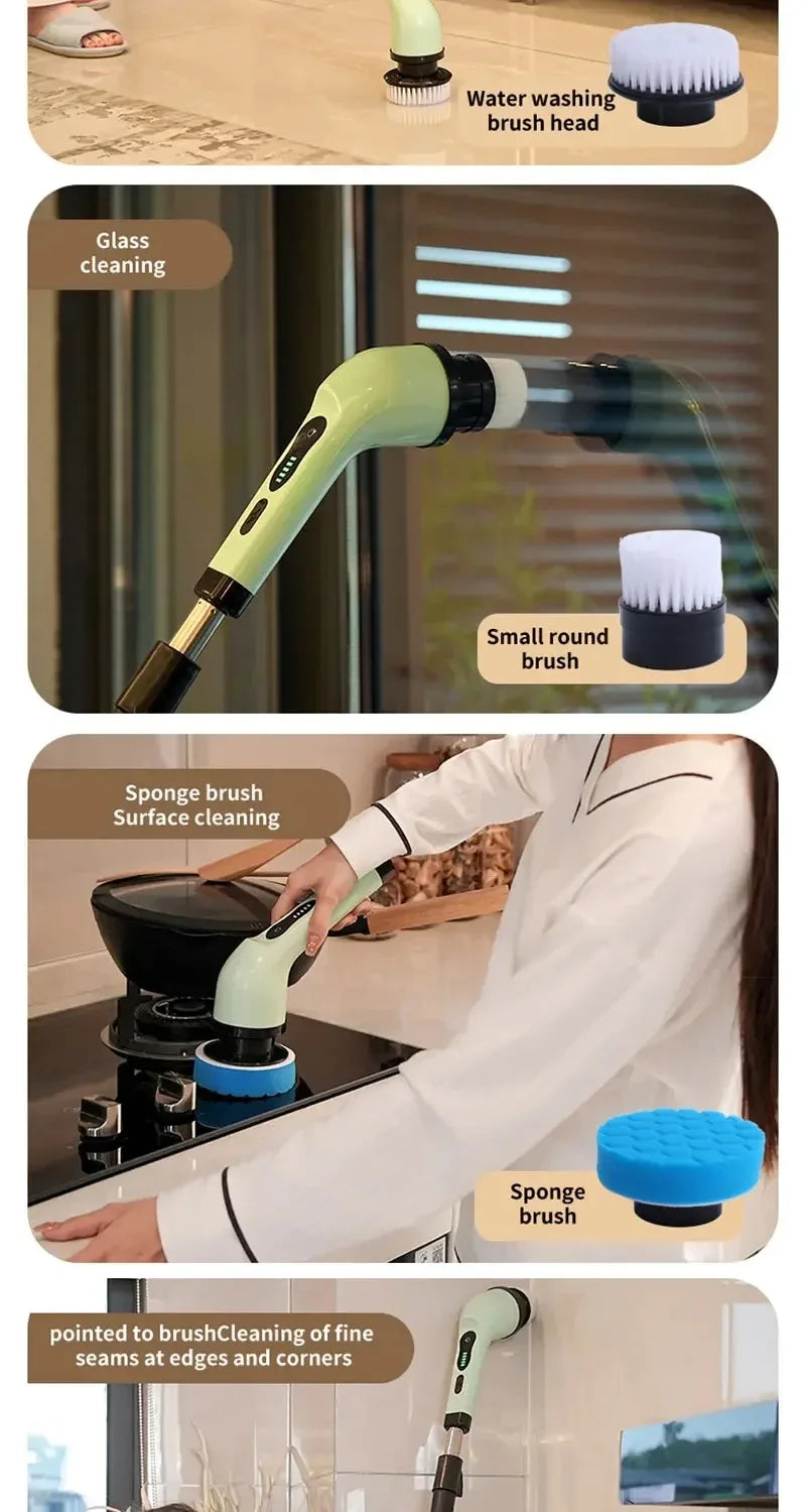 Cordless Electric Spin Scrubber For Kitchen Bathroom Toilet Tile Grout Cleaning Household Multipurpose Power Brush