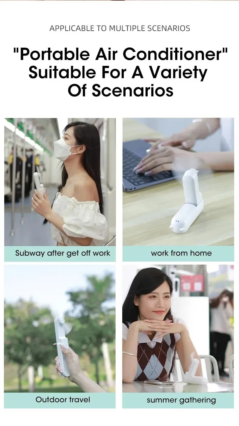 Mini Handheld Fan Type-C Charging Foldable Portable Mini Cooling 2000mAh Outdoor Rechargeable Fan Free Control High Speed Fan