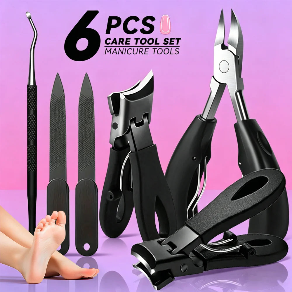6pcs Manicure Pedicure Tool Set Labor-Saving Nail Tools for Thick Hard Nails And Easy Operation for Seniors Great for Daily Home