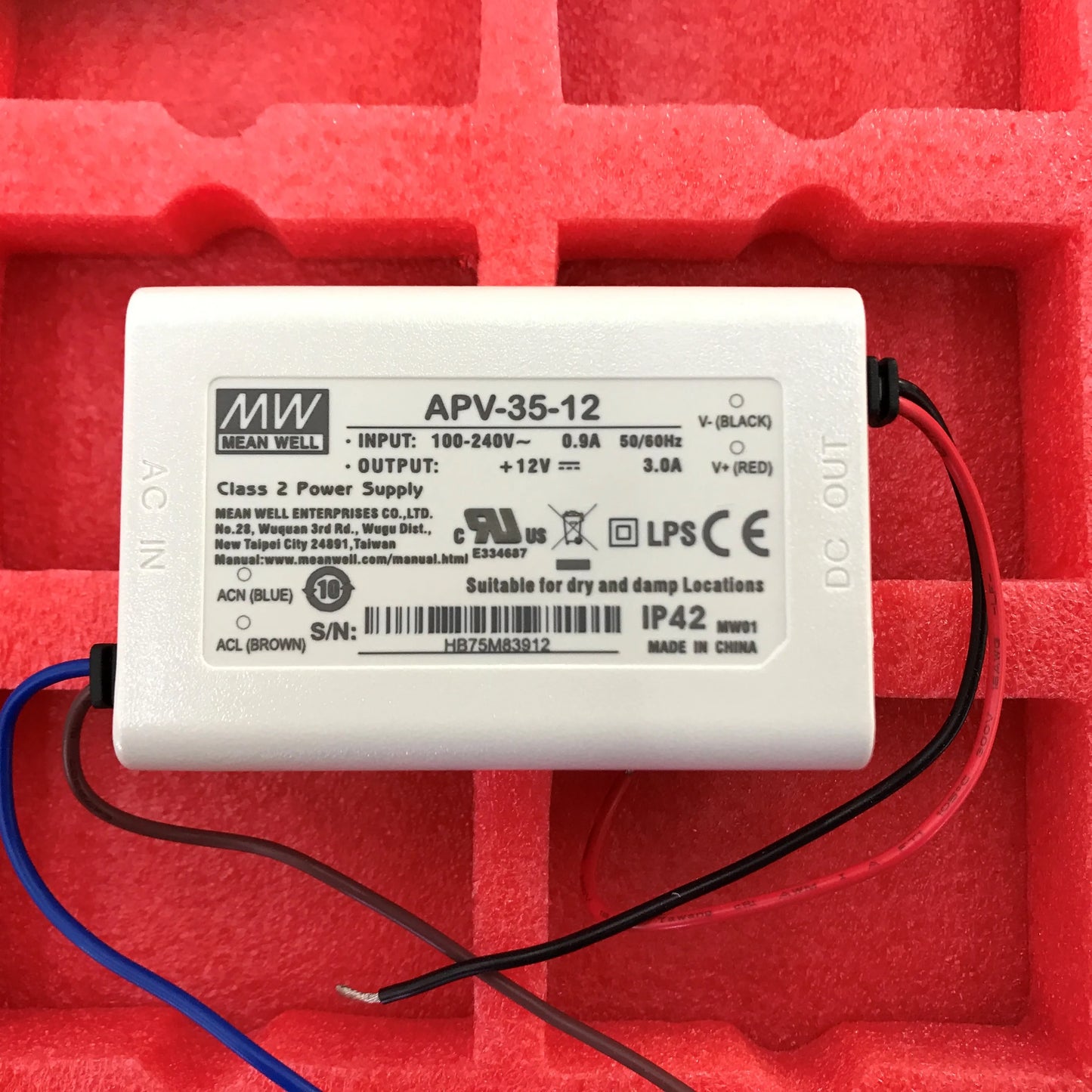 MEAN WELL APV-35 APV-35-5 APV-35-12 APV-35-15 APV-35-24 APV-35-36 Single Output Switching Power Supply APV-35 5V 12V 15V 24V 36V