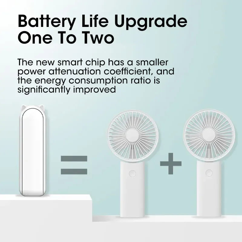 Mini Handheld Fan Type-C Charging Foldable Portable Mini Cooling 2000mAh Outdoor Rechargeable Fan Free Control High Speed Fan