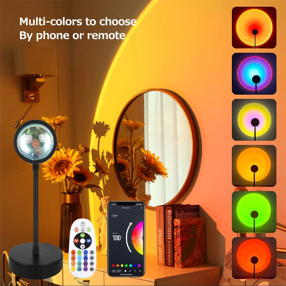 Tuya Smart Sunset Lamp Night Light Sunset Projector Smart Life APP Remote Led Lights Room Decoration Photography Birthday Gift