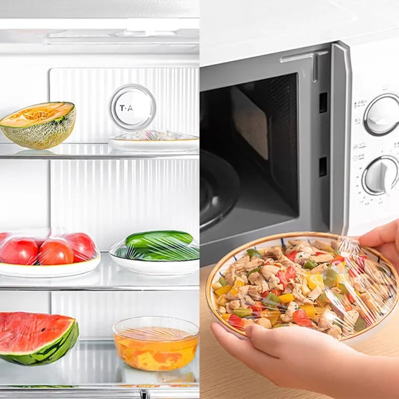 Colorful Disposable Food Cover Elastic Wrap Food Covers Fresh-keeping Lid Plate Kitchen Nylon Colorful Storage Bags