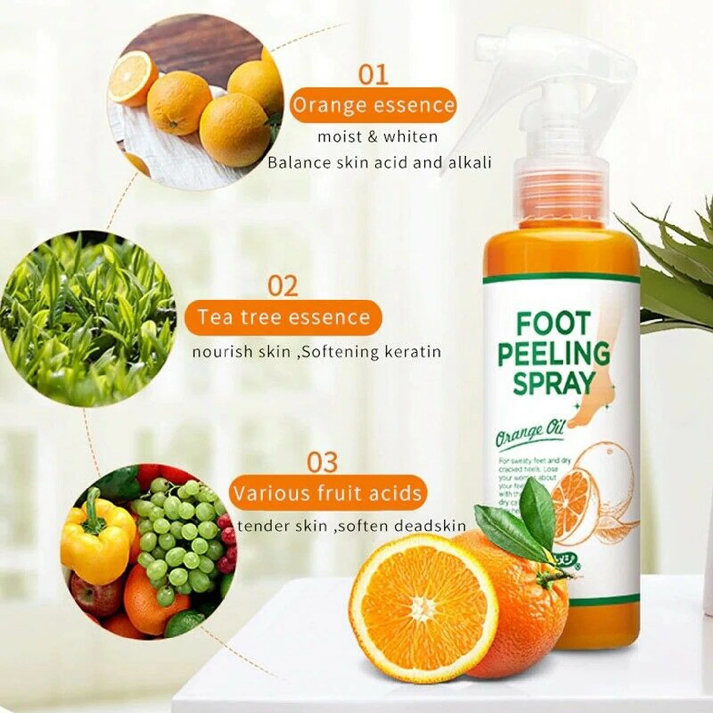 100ml Foot Care Spray Remove Dead Foot Exfoliator Softener Gently Cares Foot Skin Moisturizes Hydrates Improves Dryness