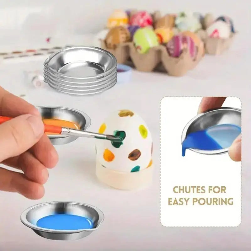 1/5/10Pcs Stainless Steel Painting Color Bowls Oil Paint Trays Paint Color Mixing Cups Color Mixer Children DIY Painting Tools