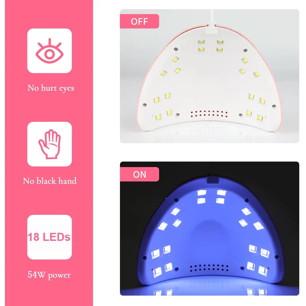 LULAA Nail Dryer Lamp UV Light For Nails Eyes Protection UV Lamp for Gel Nails Gel Nail Polish Curing Dryer Home Salon Tool