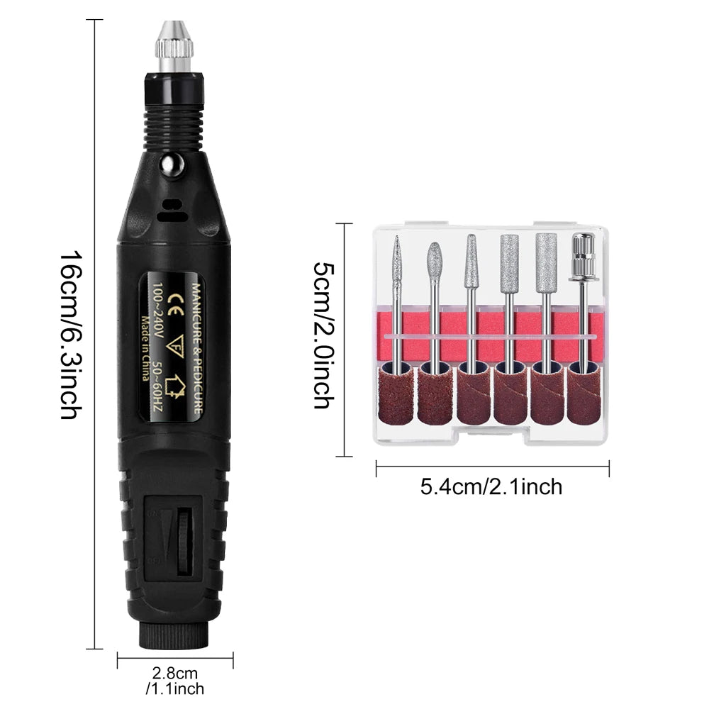Electric Nail Sander Set Nail Drill Machine Grinding Equipment Milling Cutter For Manicure Pedicure Strong Polishing Tools