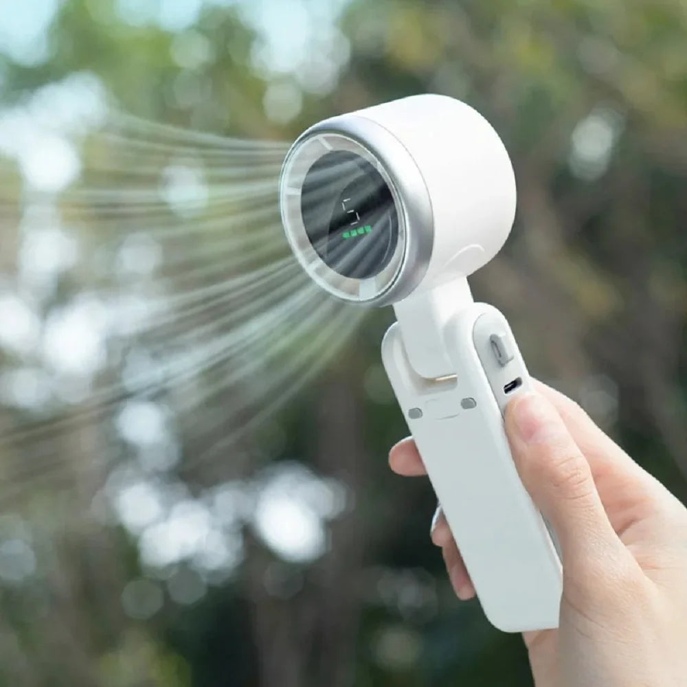Portable Mini Handheld Fan Multi-functional Foldable Fan USB Rechargeable Mini Turbine Fan Mini Table Fan