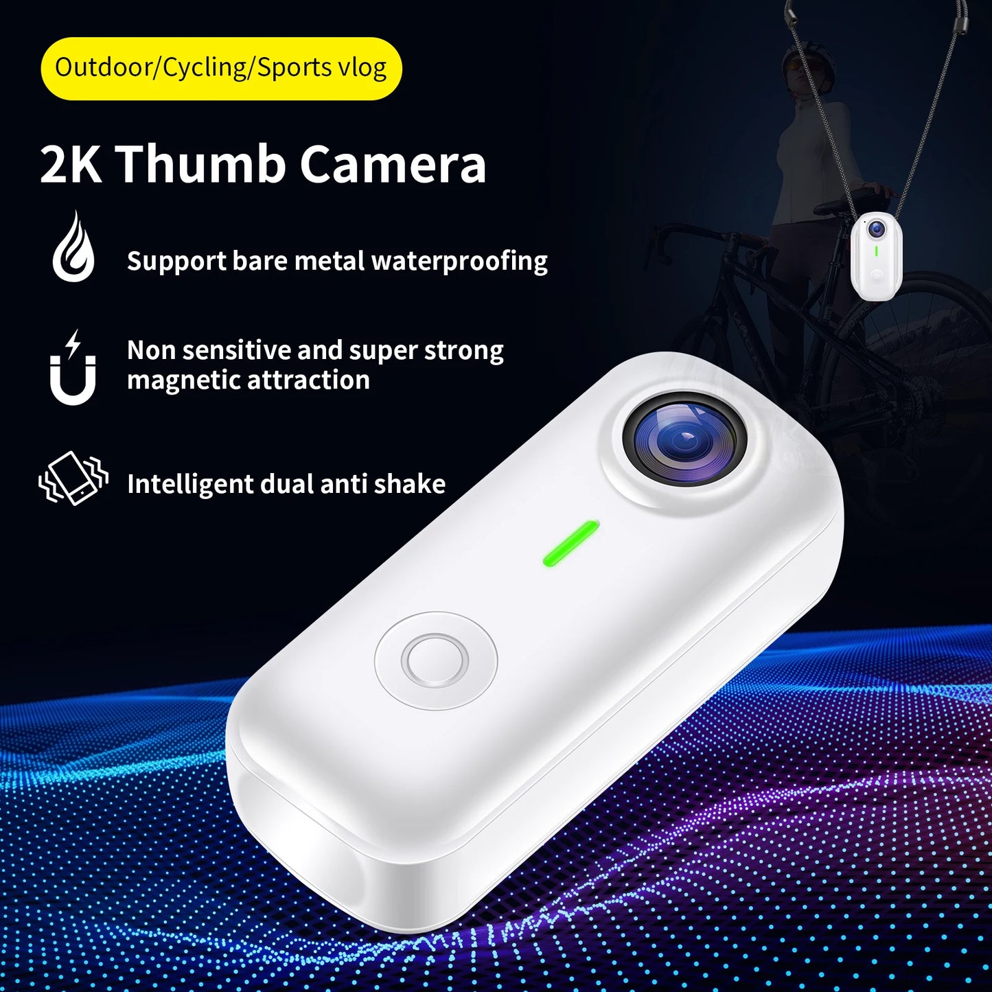 Magnetic Wearable Action Camera 1080P With WiFi And Night Vision Ultra Compact Hands Free Body Cam For Sports Cycling Outdoor