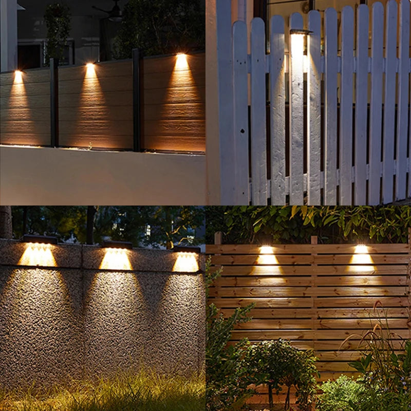 4 LED Outdoor Solar Lamps Garden Waterproof Decorative Lighting Solar Power Lamp Balcony Fence Yard Ambient Sunlight Lights