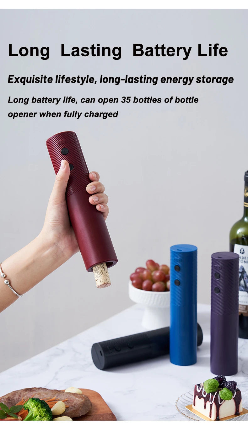Electric Wine Opener USB Rechargeable Automatic Large Battery Powered Effortless Bottle Opener For Kitchen BarTools Party Gift