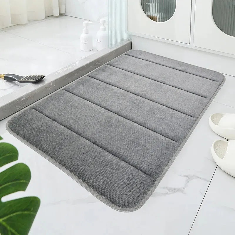 Coral Velvet Bathroom Mat Anti-Skid Quick Dry Machine Washable Soft Comfortable Toilet Floor Mat Easy to Use