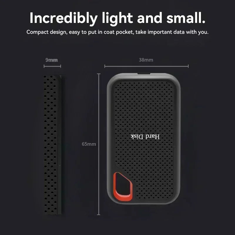 External Hard Drive 1TB Portable SSD High-speed Solid State Drive 128TB Large Capacity Hard Disk Storage Device for Laptops/Mac