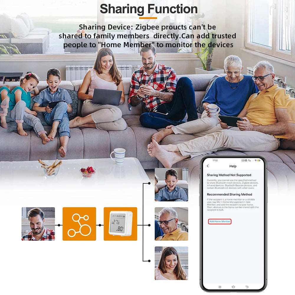 tuya ZigBee Intelligent Temperature and Humidity Sensor Digital Remote Control Intelligent Temperature and Humidity Sensor Detec