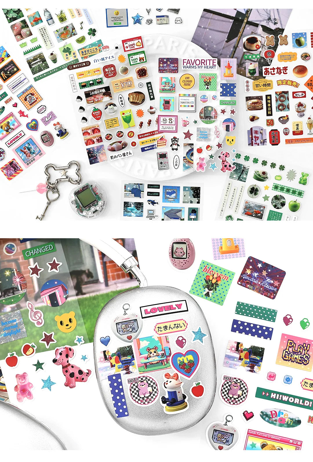 2sheets Kawaii Japanese Childhood Memories Die cut Adhesive Sticker Junk Journal Collage Decoration Scrapbook Diary Cute Sticker