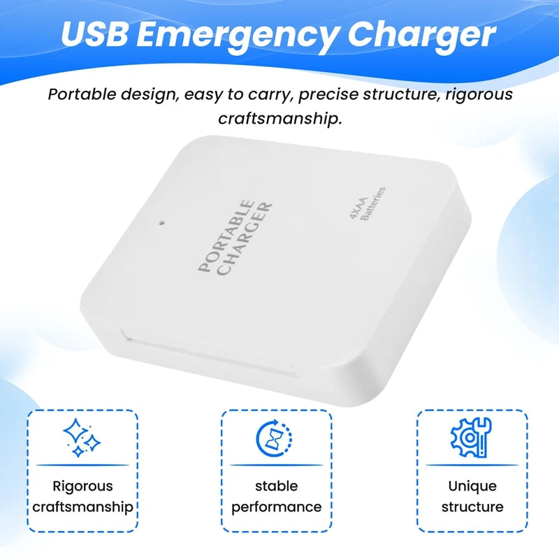Portable USB Power Bank Charger Battery External Packing Box Battery Battery Charger Emergency Charger Charger 4X AA For Iphone