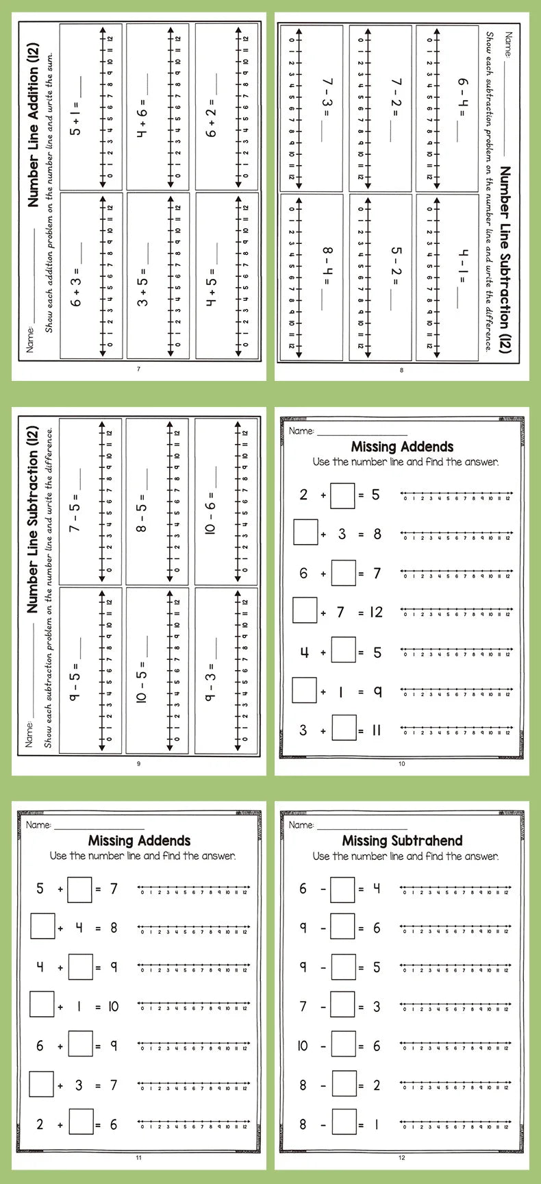 32-Page Interactive Math Learning Workbook with Addition & Subtraction Worksheets, Crossword Puzzles, Colorful Math Activities