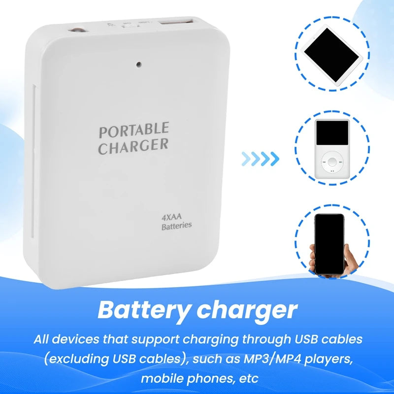 Portable USB Power Bank Charger Battery External Packing Box Battery Battery Charger Emergency Charger Charger 4X AA For Iphone
