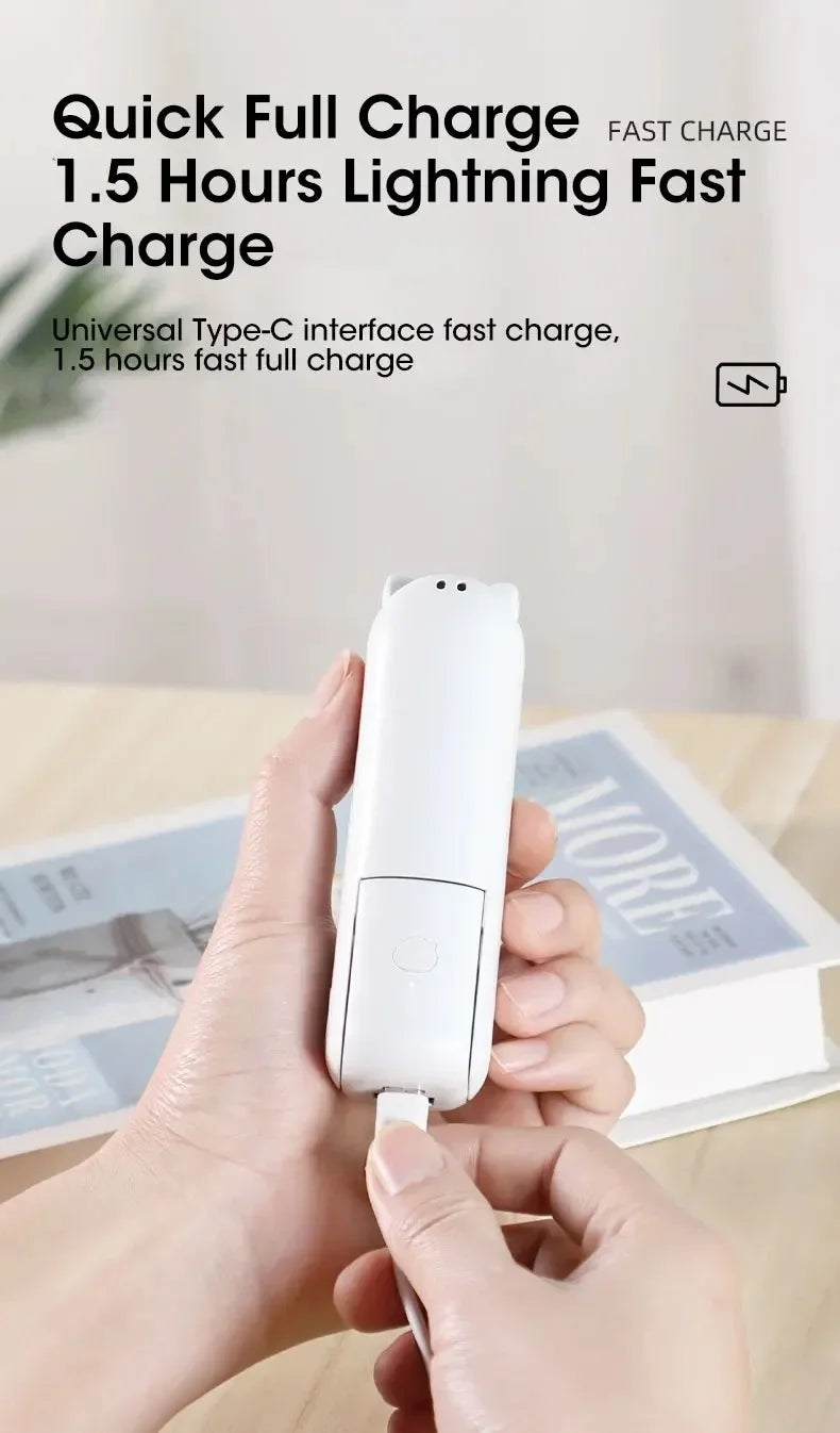 Mini Handheld Fan Type-C Charging Foldable Portable Mini Cooling 2000mAh Outdoor Rechargeable Fan Free Control High Speed Fan