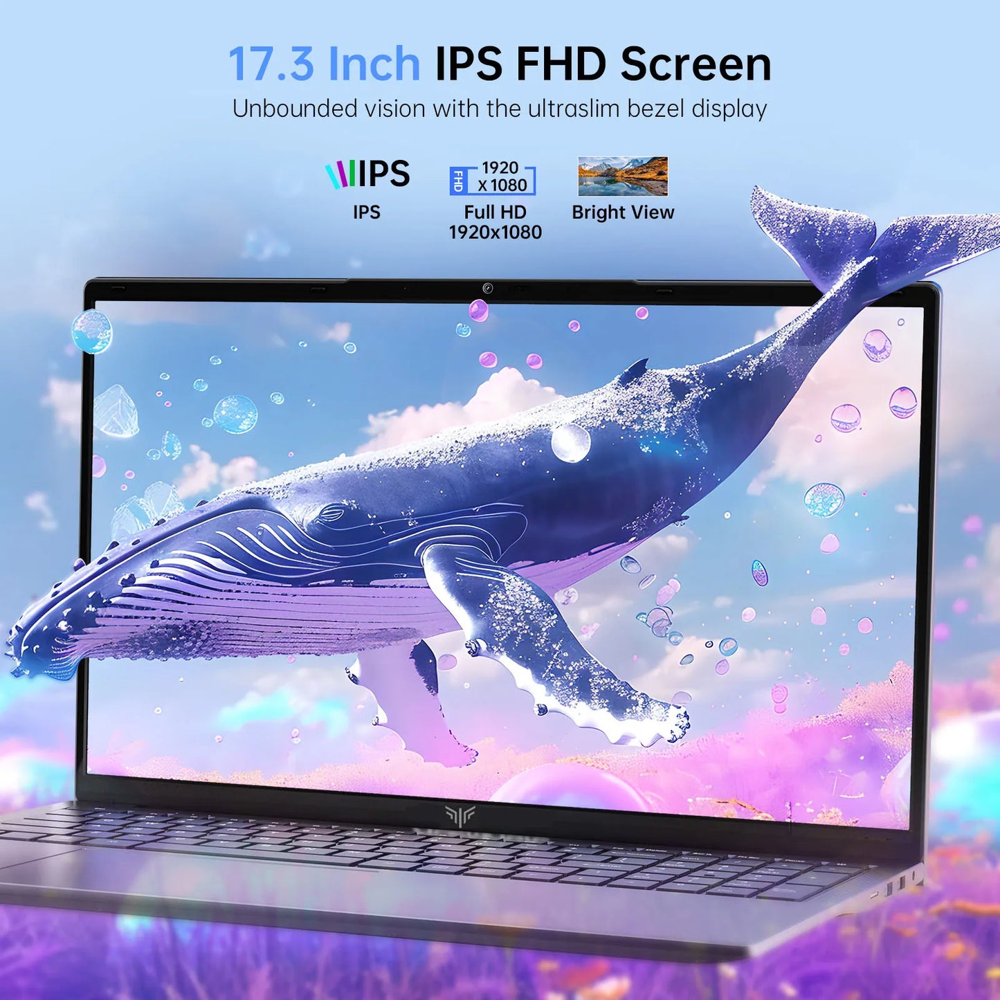 ACEMAGIC Laptop 17.3” FHD Laptop Intel Alder Lake N97 16GB RAM 512GB SSD Windows 11 Pro Notebook 180° Flip Computer Wifi5 BT5.0
