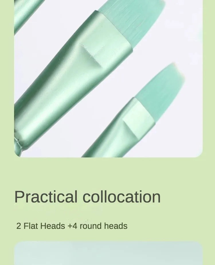 Watercolor Brush Set Pointed Round Flat Head Soft Hair Beginner's Art Student Hand Drawn Watercolor Nylon Painting Material