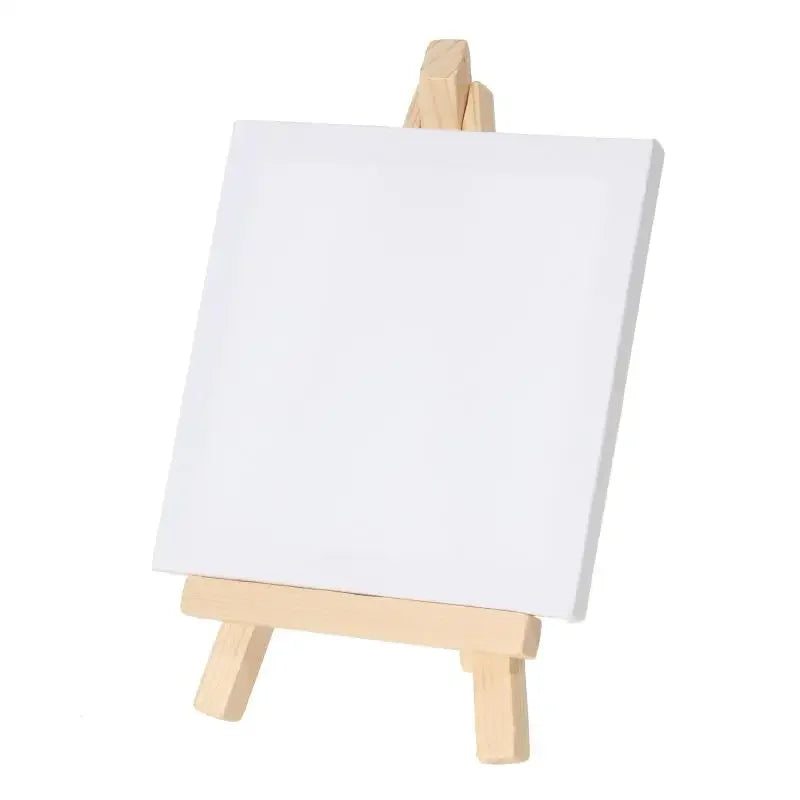 12pcs Artists 5 Inch Mini Easel +3 Inch X3 Inch Mini Canvas Set Painting Kids Craft DIY Drawing Small Table Easel for School