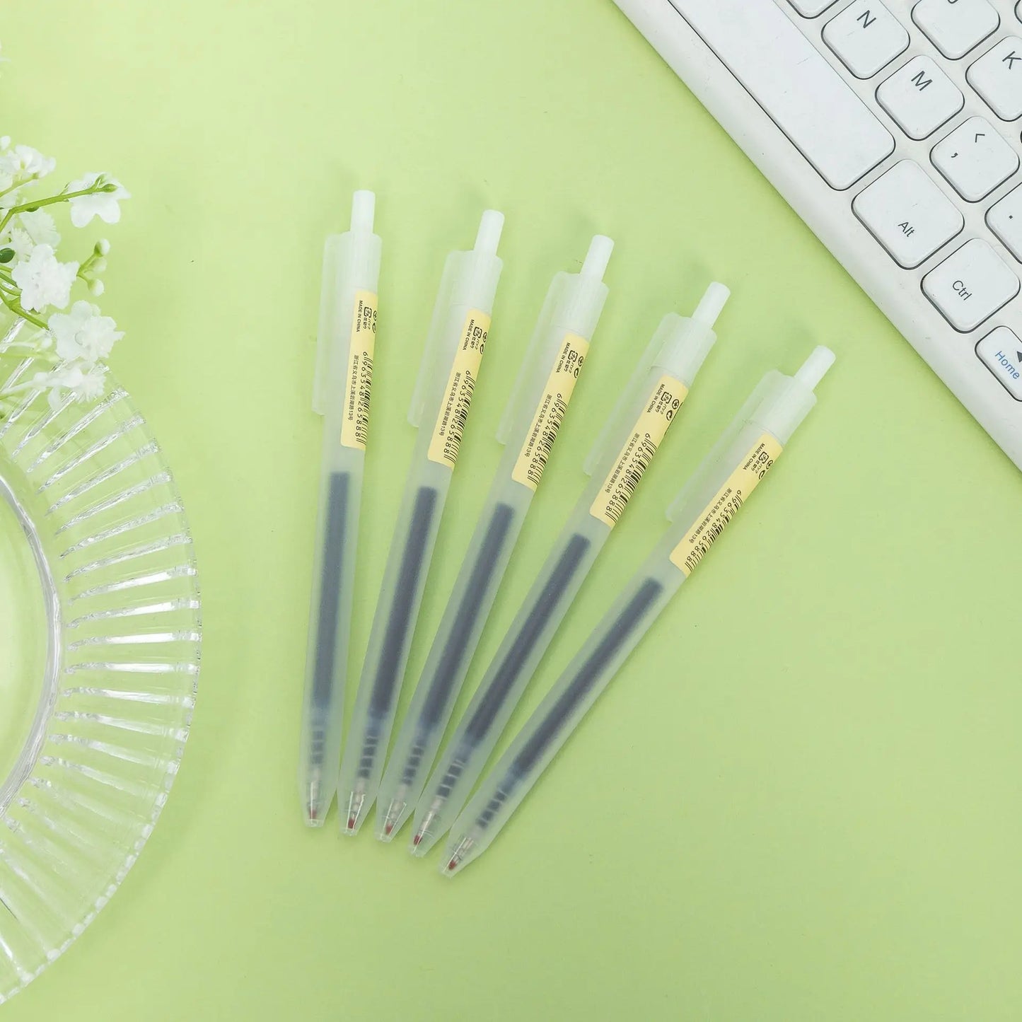 Conjunto de canetas de gel retráteis, 6/10 peças, 0.5mm, tinta preta/azulesferográfica,escrita,escritórioassinaturadenegócios