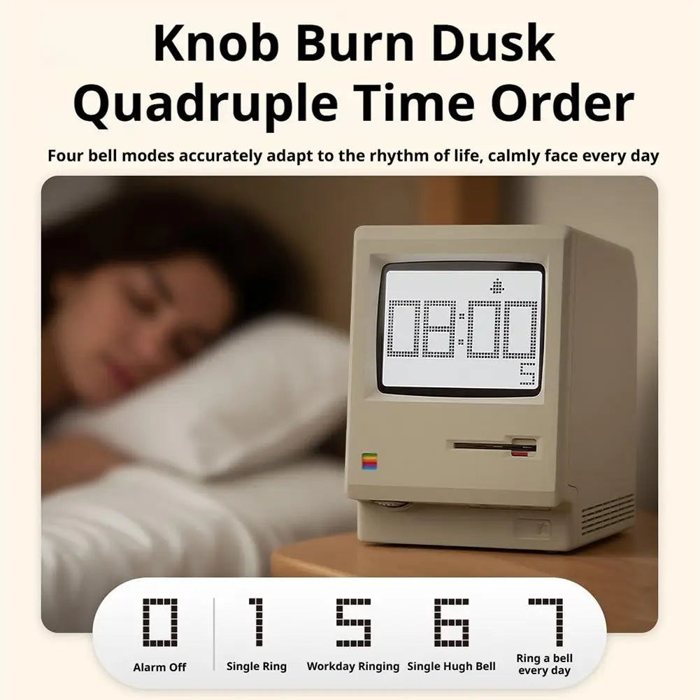 Maclock Retro Clock Creativity Alarm Clock Student Specific Wake Up Artifact Desktop Decor Computer Keyboard Accessories Gift