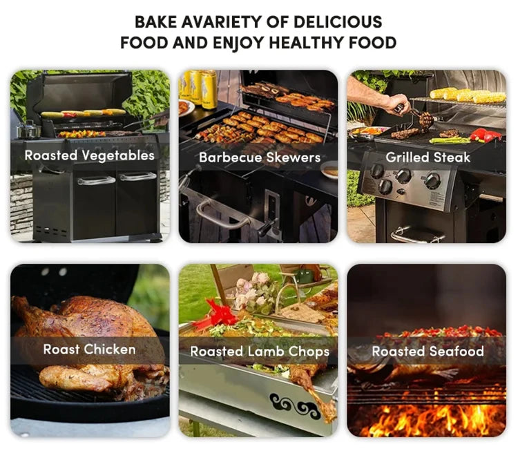 Stainless Steel Outdoor Kitchen With BBQ And Fridge With Grill Cooktop Sink Fridge Rolling Movable On Wheels For Backyard Patio