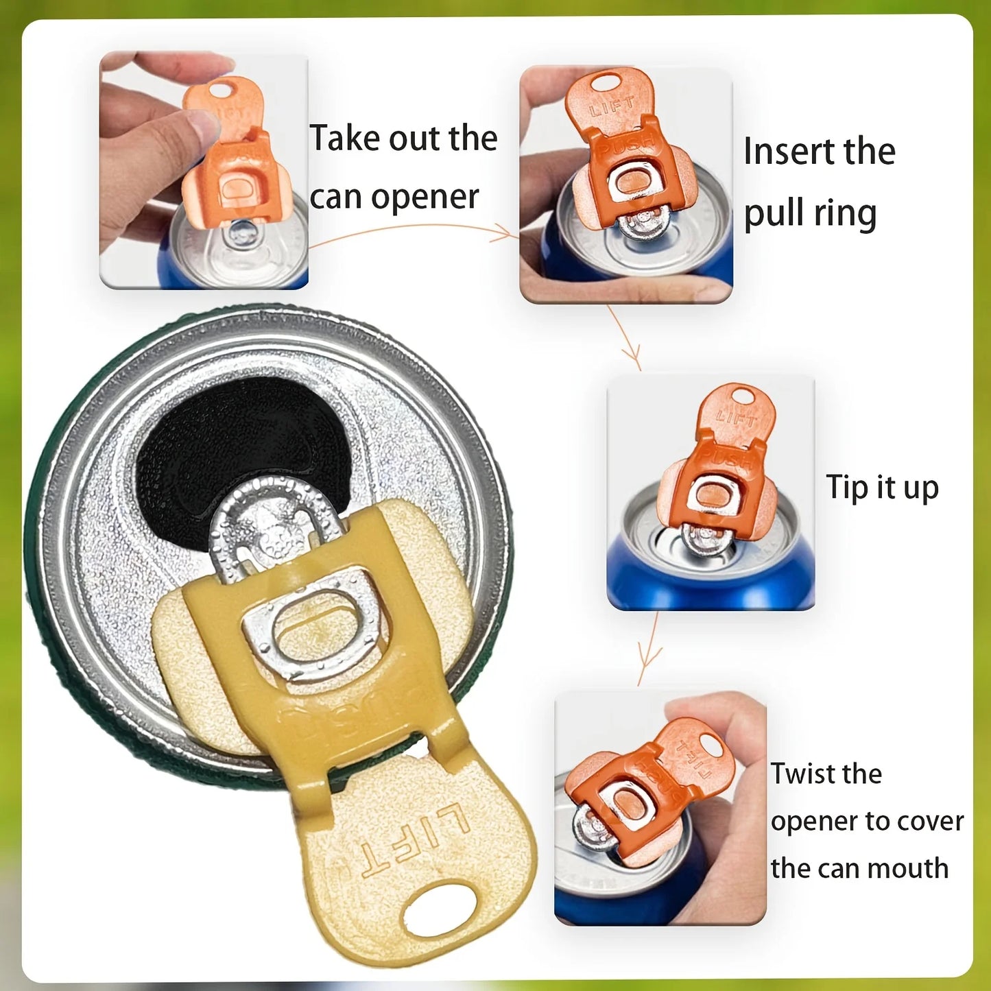 6/12/18pcs Color Beverage Can Opener With Protective Cover Plastic Tab Can Openers Reusable Easy Can Opener Kitchen Tool