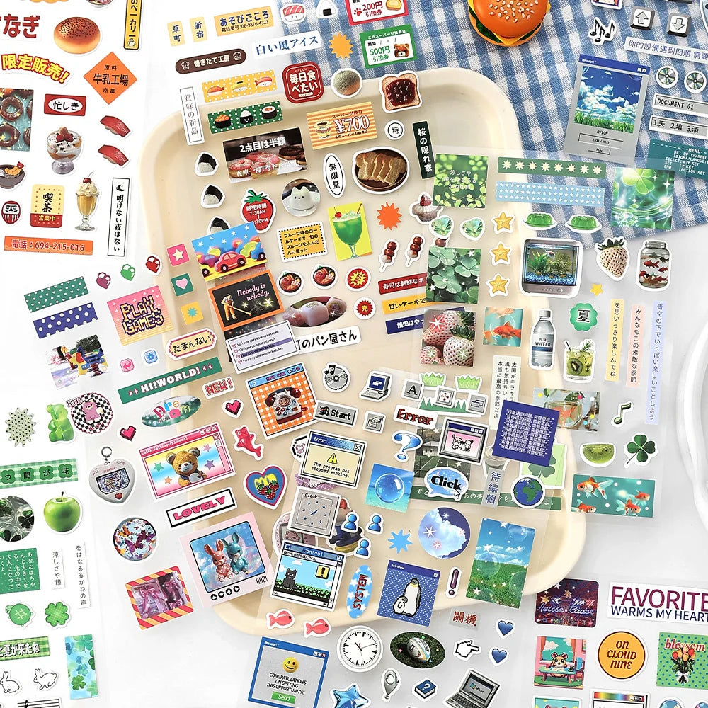 2sheets Kawaii Japanese Childhood Memories Die cut Adhesive Sticker Junk Journal Collage Decoration Scrapbook Diary Cute Sticker