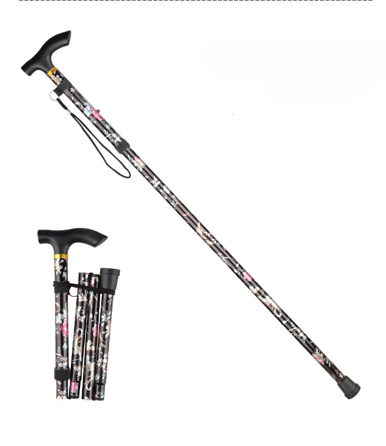 Outdoor Walking Sticks Hiking Camping Mountaineering Poles Telescopic Baton Trekking Poles Folding Cane Crutches Pole Unisex