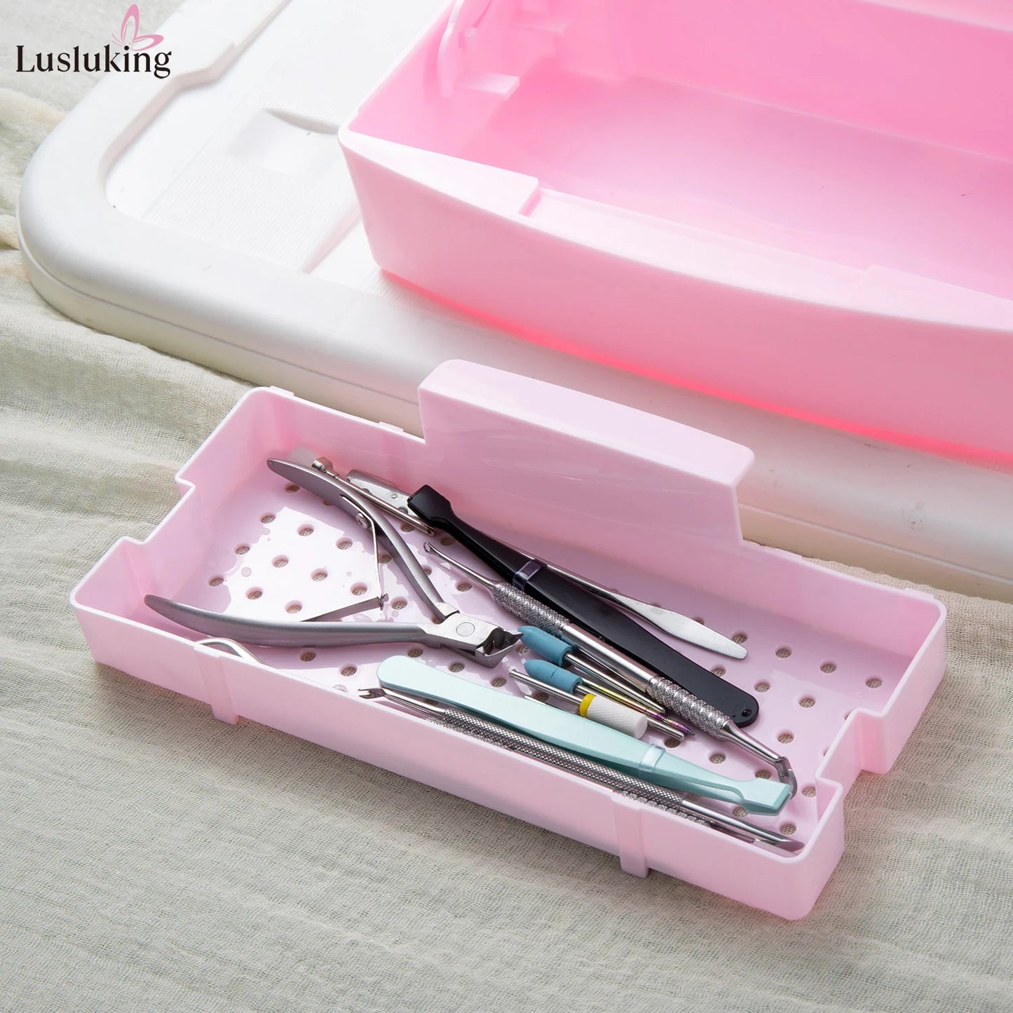 Manicure Tools Beauty Implement Sterilizing Tray Nail Tools Inside Disinfection Box Detachable Cleaning Nail Tools Storage Box