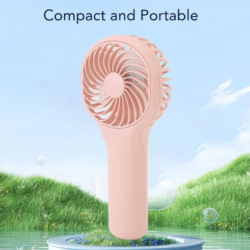 Portable Handheld Fan 3 Speeds High Power Quiet Turbofan Battery Operated Mini Travel Fan For Beach Camping Outdoor