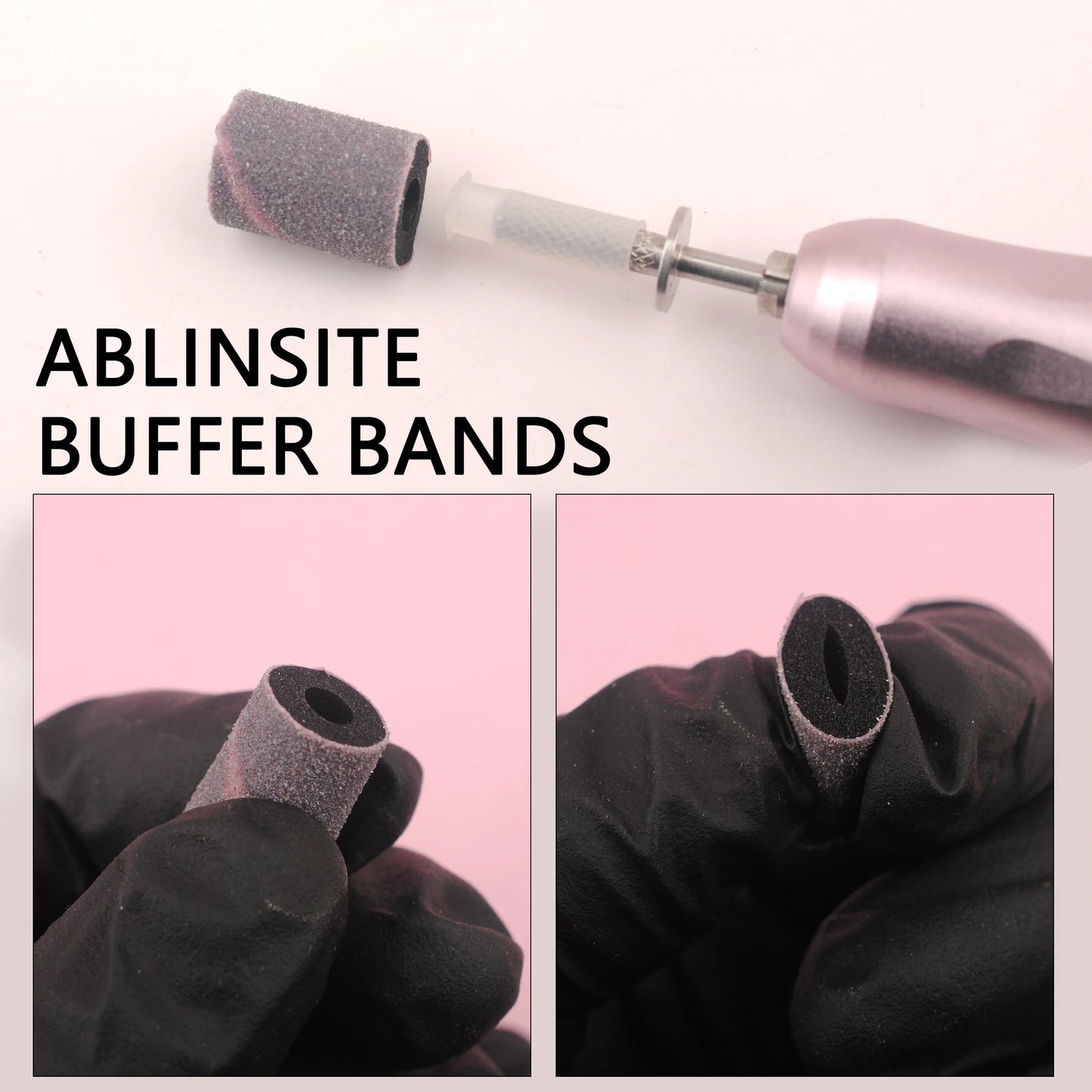 Nail Drill Buffer Bands,Soft Sponge Sanding Bands with 1pc bit,Nail Polish Sanding Buffer Bands, Grit 100#/150#/180# /320#